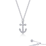 Sterling Silver 0.41ctgw Simulated Diamond Mini Anchor Necklace by Lafonn