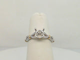 14Kt. Two Tone 1/4ctdw Natural Round Diamond Four Prong Infinity Shank Semi Mount