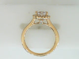 14kt Yellow Gold Cushion Halo Semi Mount Ring