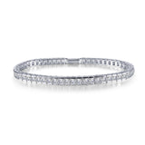 Sterling Silver 10.62ctgw Simulated Diamond Princess-Cut Tennis Bracelet 8" by Lafonn