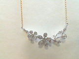 14kt Yellow and White Gold 0.87Ctdw Natural Round Diamond Floral Necklace