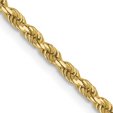 10kt Yellow Gold 2mm Diamond Cut Solid Rope Chain 20