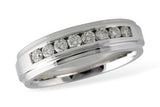 14Kt. White Gold 0.50ctdw Natural Round Diamond Channel Set Ring