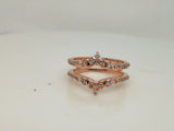 14kt. Rose Gold 1/4ctdw Natural Round diamond Insert/Guard Ring size 7