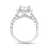 White Gold Halo Semi Mount Ring