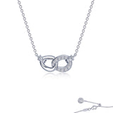 Sterling Silver 0.42ctgw Simulated Diamond Interlocking Circles Necklace 20" by Lafonn