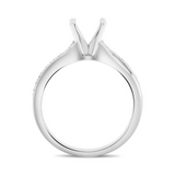 Platinum 26=0.13Ctdw Natural Round Diamond Semi Mount Ring for any size or shape center