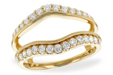 14 Karat Yellow Gold  5/8 ctdw Graduated  Round Natural Diamonds  Insert/ Guard Wedding Band Size 7