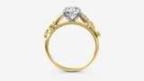 14Kt. Yellow and White Gold  "Polly" Natural Round Diamond Semi Mount for a 5.8mm Round By Naledi