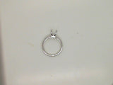 14Kt. White Gold "Kennedy" Four Prong Scooped Head Solitaire 6.5mm Size 6.5