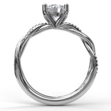 14Kt. White Gold 0.10Ctdw Natural Round Diamond Twisted Semi Mount by Fana