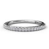 14Kt. White Gold 0.20Ctdw Natural Round Diamond Prong Set Wedding Ring Size 6.5 by Fana