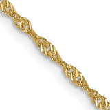 10kt Yellow Gold Diamond Cut 1.3Mm Singapore Chain 18"