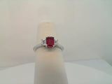 14Kt. White Gold 0.29ctdw 0.86ctgw Natural Straight Baguette and Emerald Cut Genuine Ruby Ring