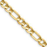 14kt. Yellow Gold 20" Solid Concave Three and one Figaro Chain