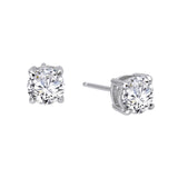Sterling Silver 2.5ctgw Simulated Diamond Solitaire Stud Earrings by Lafonn