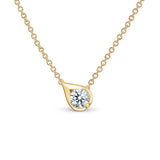 18kt. Yellow Gold LU Droplet 0.31ct. Vs/Si I/J Hearts on Fire Natural Diamond Pendant on 18" chain