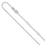 14kt White Gold 1.2mm Flat Cable Chain 18"+2"
