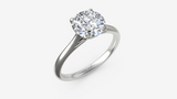 14Kt. White Gold Trellis Four Prong Solitaire For A 5.2mm Round
