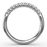 14Kt. White Gold 0.28Ctdw Shared Prong Natural Round Diamond Wedding Ring Size 6.5 by Fana