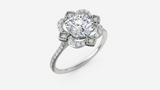 14Kt. White Gold 0.16Ctdw Natural Round Diamond Semi  Mount For A 6.5Mm Round