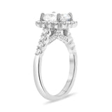 White Gold Halo Semi Mount Ring