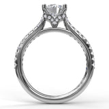 14Kt. White Gold 0.30Ctdw Natural Round Diamond Semi Mount For A 6.5 mm Center Size 6.5 by Fana