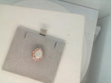 14Kt Rose Pendant W/1.54Ct Oval Genuine Opal 0.30Ct Natural Round Diamonds