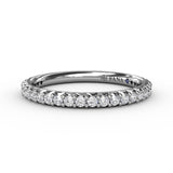 14Kt. White Gold 0.39Ctdw Natural Round Diamond Shared Prong Band Size 6.5 by Fana