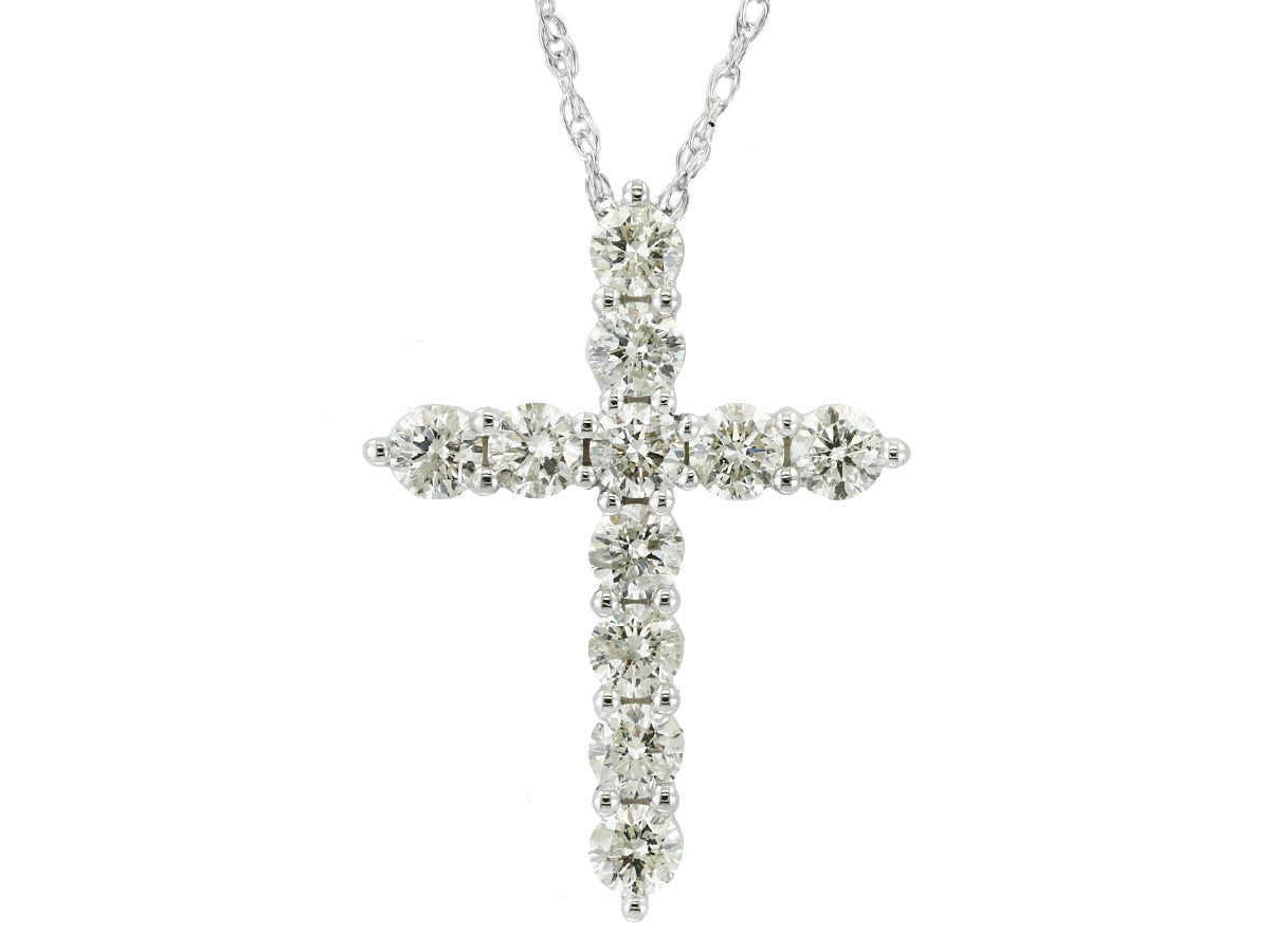 14kt. white gold Diamond cross pendant