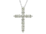14kt. white gold Diamond cross pendant