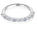 14Kt. White Gold 26=0.50Ctdw Pave' 3/4 Around Natural Round and Marquise  Diamond Ring Size 6