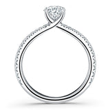 Platinum "Vela" Diamond Shank Engagement Ring 1/2ct. Hearts On Fire Natural Diamond