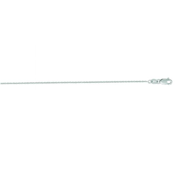 14kt. White Gold 1.1mm Diamond Cut Cable Chain with Lobster Claw