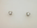 14kt. White Gold 1.25ctdw H/I SI2  Four Prong Basket Style Round Natural Diamond Stud Earrings