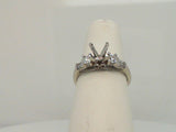 14Kt. White Gold 1/2ctdw Natural Round and Baguette Diamond Semi Mount by True Romance