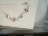 Sterling Silver 22Kt Gold Vermeil W/ Afa, Pearl, Rhodolie Garnet,Thablt029 Necklace by Michou