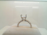 Ladies 14kt White Gold "Grappa" 0.57ct Natural Round Diamond with Diamond Hidden Head Semi Mount Engagement Ring