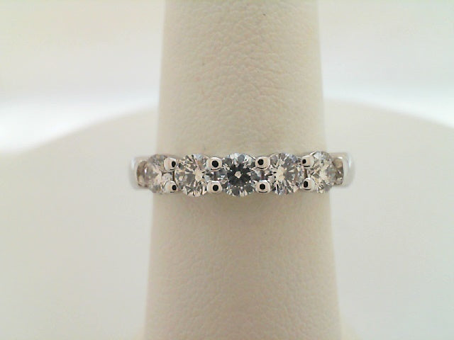 14kt White Gold 0.75ctw Five Round Diamond Wedding Ring