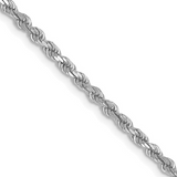 10kt White Gold Solid 2.25mm Diamond Cut Rope Chain 20"