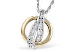 14kt Yellow and White Gold Natural Round Diamond Pendant on an 18