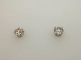14kt. White Gold 2.0ctdw H/I SI3 Round Four Prong Basket Style Natural Diamond Stud Earrings