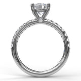 14Kt. White Gold 0.37Ctdw Fine Natural Round Diamond Semi Mount For A 1Ct. Round Size 6.5 by Fana