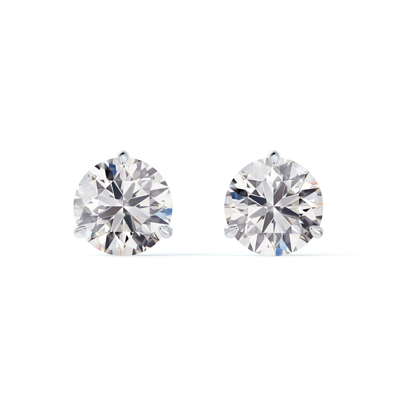 Platinum 1.0ctdw Debeers Forevermark Round Diamond Stud Earrings