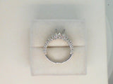 14Kt. White Gold 1.47Ctdw Natural Round Diamond Crown Head Semi Mount Center Sold Separately