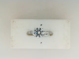 14Kt White Gold Natural Baguette Shaped Diamonds for a 1Ct Round Center Semi Mount Ring