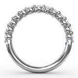14Kt. White Gold 0.46Ctdw Natural Round Diamond Single Shared Prong Band Size 6.5 by Fana