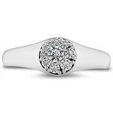 Hearts on Fire 1/4 ctdw Tessa Circle Signet Hearts On Fire Natural Round Diamond Ring