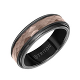7MM BROWN AND WHITE TUNGSTEN WEDDING RING BY TRITON SIZE 10
