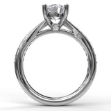14Kt. White Gold 0.25Ctdw Natural Round Semi Mount Size 6.5 For A 6.0-6. 5mm Round by Fana